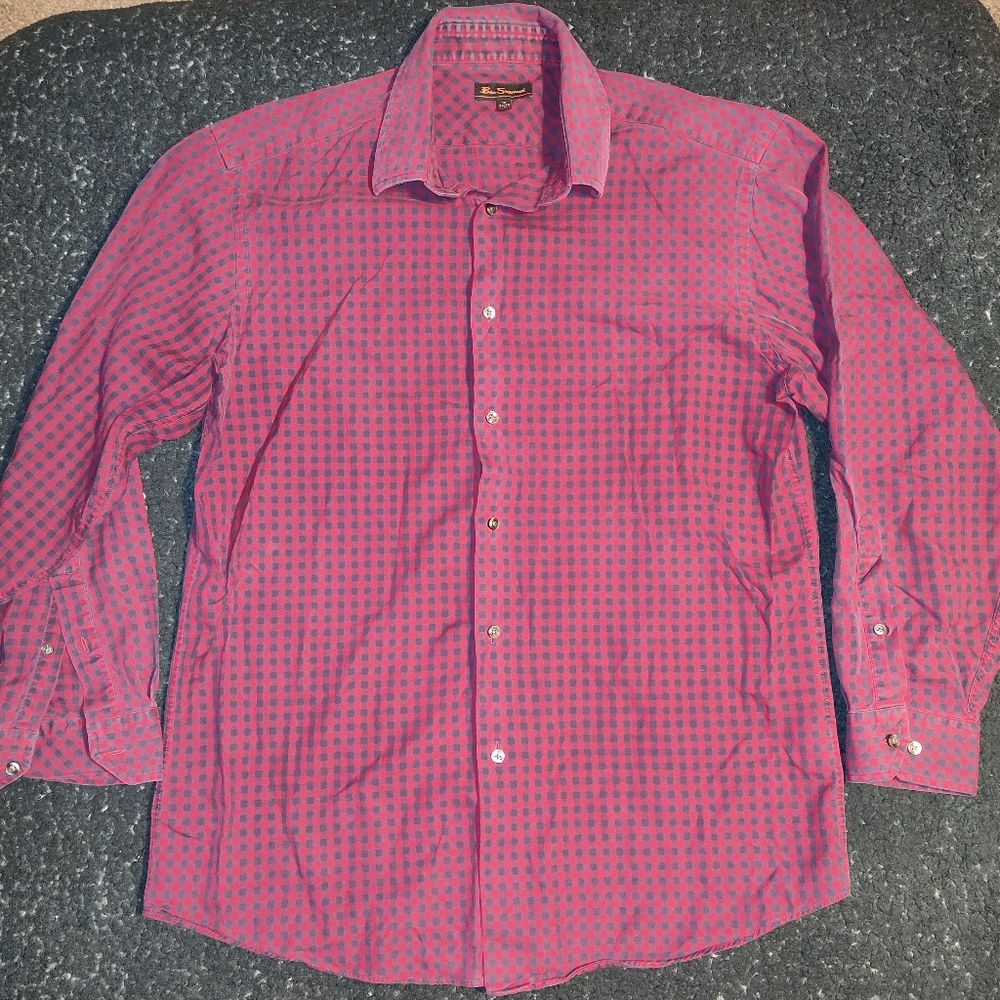 Ben Sherman Long Sleeve Button Down Gingham Shirt